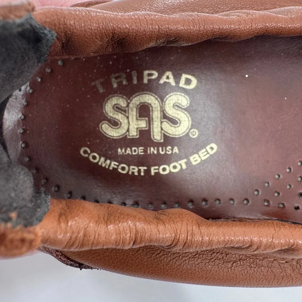 SAS Tripad Comfort Loafers Brown Leather Made in USA Slip On‎ Shoes Size 9N